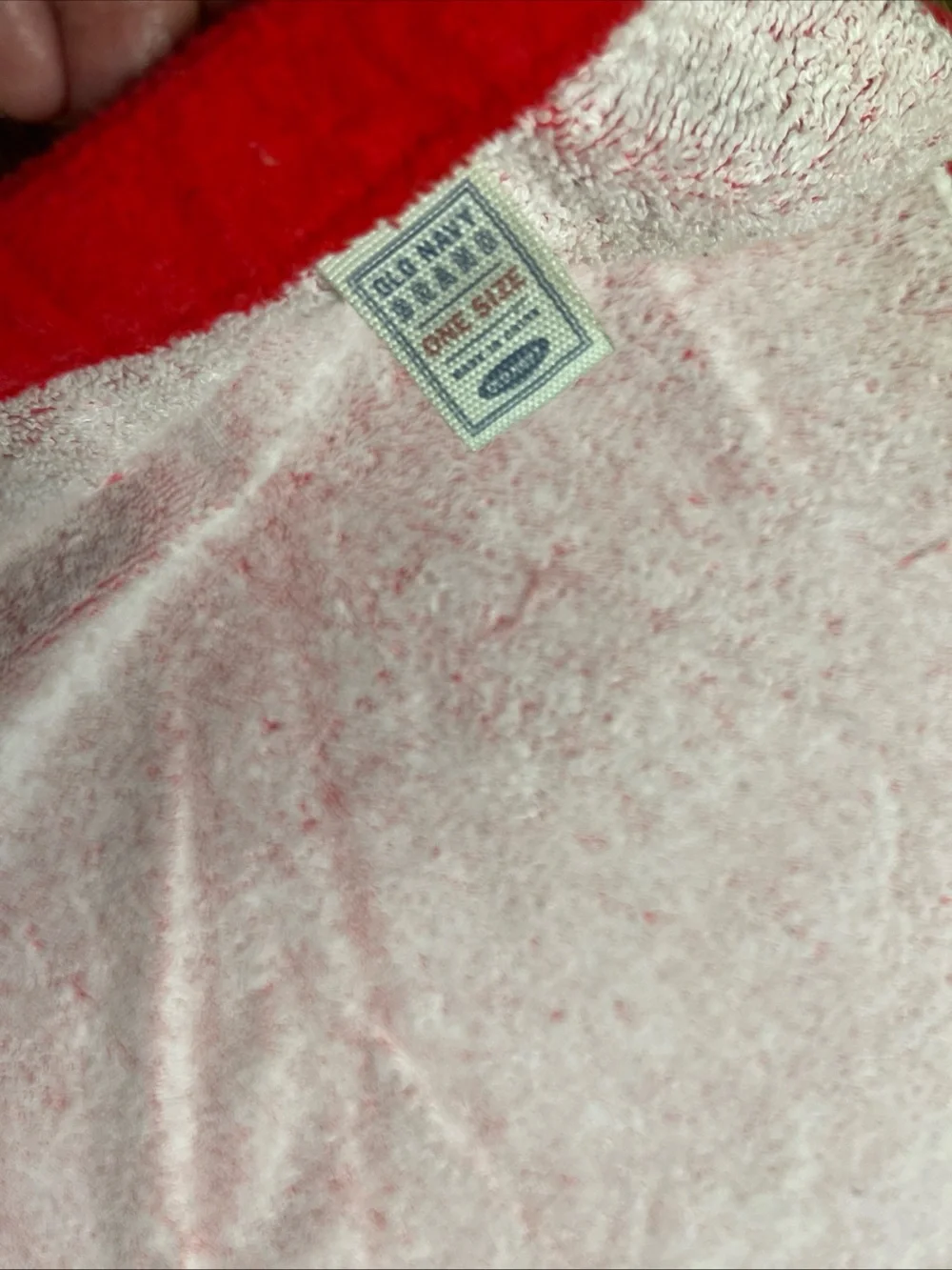 Vintage Old Navy Red Flag Beach Towel Cotton 27”x56”
